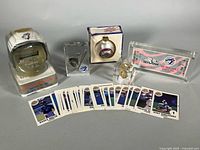 Group shot of all memorabilia pieces laid out