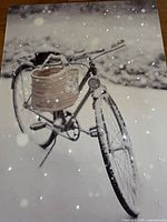 Bicycle in snow canvas front view