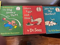 Front covers of three hardcover Beginner Books