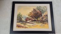 Full view of framed Poul Thrane watercolour