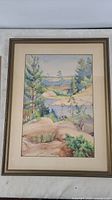Framed watercolour landscape full view