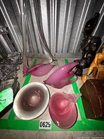 All four pink Murano glass ornaments within lot boundary