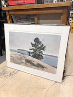 Front view of framed lithograph