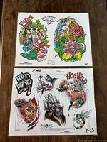 Both flash sheets laid flat on table