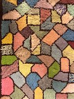 Close view of upper section showing colors and pile