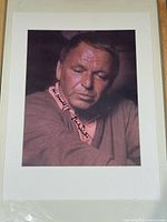 Full view of signed Frank Sinatra portrait with mat