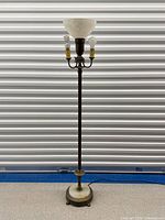 Full view of lamp showing height, column, base, cord