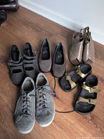 All five pairs arranged on floor