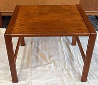 angled top view showing entire teak side table