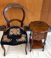 Chair and cabinet front view