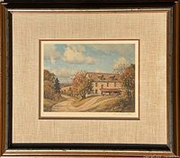 Full view of framed print showing frame, mat and artwork