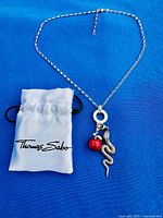 Full necklace laid out with pouch