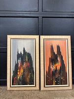 Both paintings side by side showing size, frames, and style