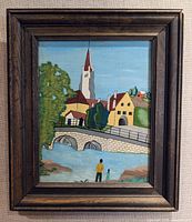 Full view of framed painting