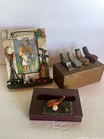 All three golf-themed desk accessories together