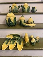 Group view of all corn-motif pottery pieces