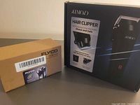 Both boxed items: AIMIQO hair clipper and Flyco shaver