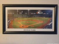 Front view of framed Fenway Park panoramic print