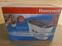 Front of sealed Honeywell Top Fill Cool Mist Humidifier box