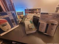 All six sealed security devices displayed together