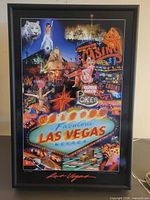 Front view of lighted Las Vegas picture in frame