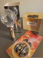 All three items: handheld crystal ball light, boxed LED component, sealed rope light kit