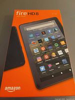 Front of sealed Fire HD 8 retail box