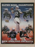 Front view of framed Super Bowl XXXVIII Champions poster