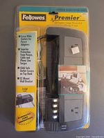 Front view of sealed Fellowes Premier 10-outlet surge protector package