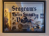 Full view of framed Seagram's Extra Smooth Vodka mirror