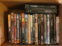 Open box showing all DVD spines for title identification