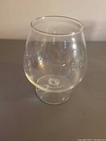 Front view of large clear snifter glass