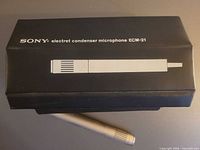 Box lid showing Sony electret condenser microphone ECM-21 text and illustration