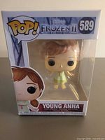 Front view of boxed Funko Pop Young Anna #589