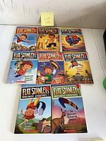 All eight Flat Stanley Worldwide Adventures books laid out