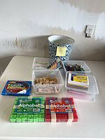 Tabletop view showing all items in lot