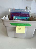 Overall bin with books visible