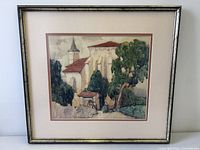Full view of framed Frank D. Allison watercolour