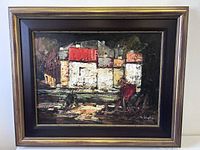 Front view of framed painting showing entire artwork and frame