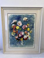 Full view of framed floral print