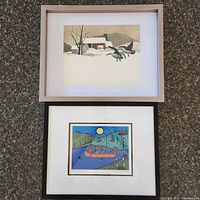 Both framed prints together for size and style reference