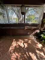 Full view of console table under window