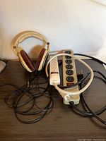Sennheiser headphones, power strip and cords