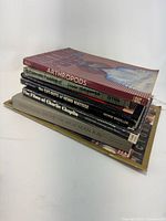 Stack of six art & illustration books showing spines
