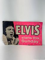 Full view of poster front showing text and Elvis image