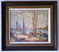 Framed oil painting front view