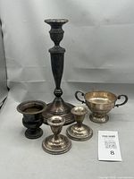 Group view of all five sterling silver pieces