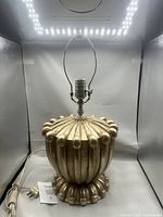 Front view showing full lamp with harp attached