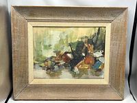 Frontal view showing entire framed painting