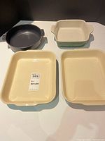 Top view of all four baking dishes